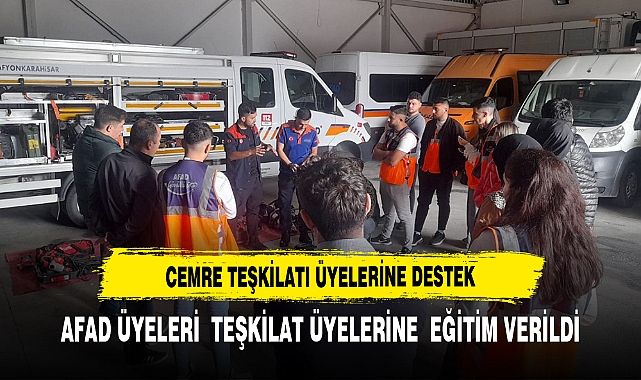 AFYONKARAHİSAR CEMRE TEŞKİLATI ÜYELERİNE DESTEK AFAD GÖNÜLLÜSÜ SAHA EĞİTİMİ VERİLDİ