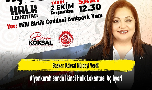 Afyonkarahisar'da İkinci Halk Lokantası Açılıyor!