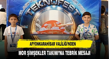 AFYONKARAHİSAR VALİLİĞİ'NDEN "MOR ŞİMŞEKLER TAKIMI"NA TEBRİK MESAJI
