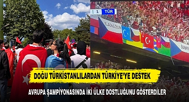 Avrupa Şampiyonası'nda Doğu Türkistanlılar’dan Türkiye’ye Destek!