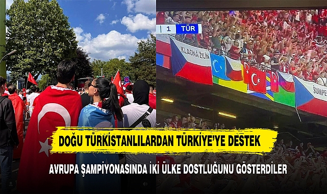 Avrupa Şampiyonası'nda Doğu Türkistanlılar’dan Türkiye’ye Destek!