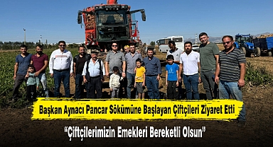 Başkan Aynacı Pancarı Sökümüne Başlayan Çiftçileri Ziyaret Etti