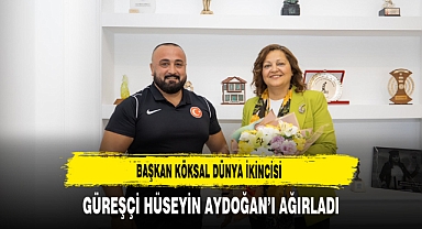 Başkan Köksal Dünya İkincisi Güreşçi Hüseyin Aydoğan’ı Ağırladı