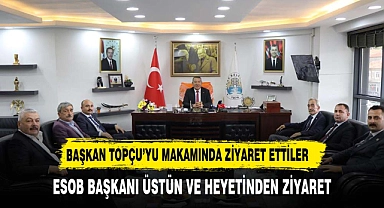 BAŞKAN ÜSTÜN'DEN BELEDİYE BAŞKANI TOPÇU'YA ZİYARET