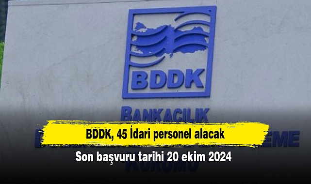 BDDK, 45 İdari personel alacak: Son başvuru tarihi 20 ekim 2024