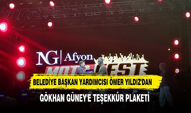 Belediye Başkan Yardımcısı Ömer Yıldız'dan Gökhan Güney'e Teşekkür Plaketi