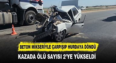 BETON MİKSERİYLE ÇARPIŞIP HURDAYA DÖNDÜ