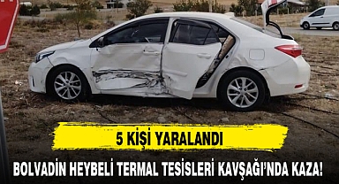 BOLVADİN HEYBELİ TERMAL TESİSLERİ KAVŞAĞI'NDA KAZA!