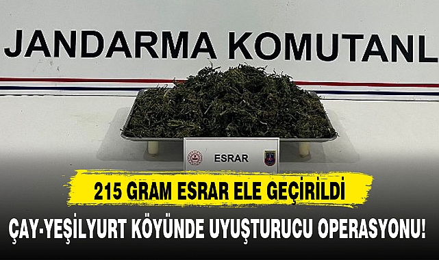ÇAY-YEŞİLYURT KÖYÜNDE UYUŞTURUCU OPERASYONU!