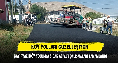 Çayıryazı Köy Yolunda Sıcak Asfalt Çalışmaları Tamamlandı