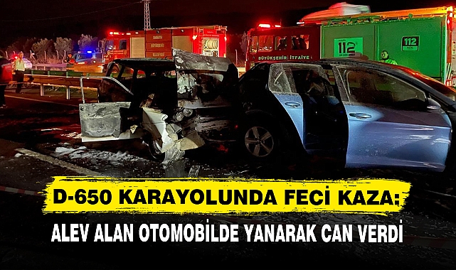 D-650 KARAYOLUNDA FECİ KAZA: ALEV ALAN OTOMOBİLDE YANARAK CAN VERDİ