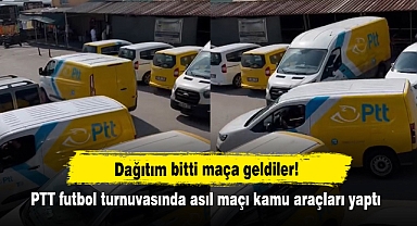 Dağıtım bitti maça geldiler! PTT futbol turnuvasında asıl maçı kamu araçları yaptı