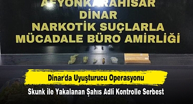 Dinar'da Uyuşturucu Operasyonu: Skunk ile Yakalanan Şahıs Adli Kontrolle Serbest!