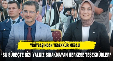 DR YİĞİTBAŞINDAN TEŞEKKÜR MESAJI