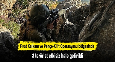 Fırat Kalkanı ve Pençe-Kilit Operasyonu bölgesinde 3 terörist etkisiz hale getirildi