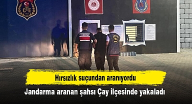 Hırsızlık suçundan aranıyordu: Jandarma aranan şahsı Çay ilçesinde yakaladı