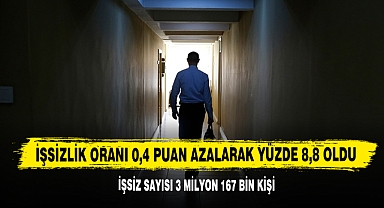 İşsizlik Oranı 0,4 Puan Azalarak Yüzde 8,8 Oldu