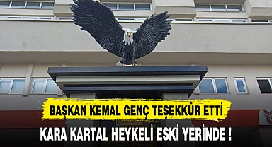 KARA KARTAL HEYKELİ ESKİ YERİNDE !