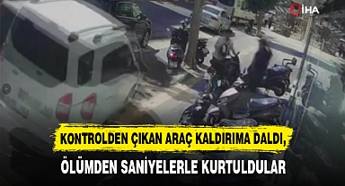 KONTROLDEN ÇIKAN ARAÇ KALDIRIMA DALDI,