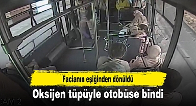Oksijen tüpüyle otobüse bindi, facianın eşiğinden dönüldü