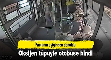 Oksijen tüpüyle otobüse bindi, facianın eşiğinden dönüldü