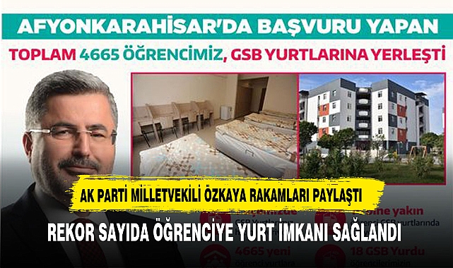 Özkaya: "4665 Öğrencimiz GSB Yurtlarına Yerleştirildi"