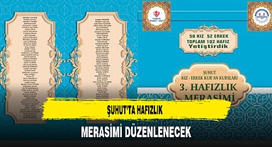 Şuhut’ta Hafızlık Merasimi Düzenlenecek