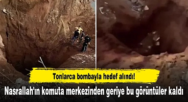 Tonlarca bombayla hedef alındı! Nasrallah'ın komuta merkezinden geriye bu görüntüler kaldı