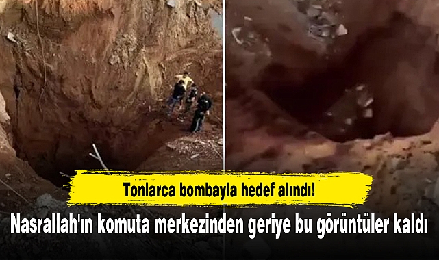 Tonlarca bombayla hedef alındı! Nasrallah'ın komuta merkezinden geriye bu görüntüler kaldı