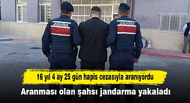 16 yıl 4 ay 25 gün hapis cezasıyla aranıyordu: Aranması olan şahsı jandarma yakaladı