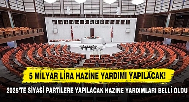 2025’te Siyasi Partilere Yapılacak Hazine Yardımları Belli Oldu