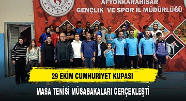 29 EKİM CUMHURİYET KUPASI MASA TENİSİ MÜSABAKALARI GERÇEKLEŞTİ