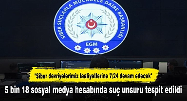 5 bin 18 sosyal medya hesabında suç unsuru tespit edildi
