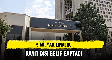  5 MİLYAR LİRALIK KAYIT DIŞI GELİR SAPTADI