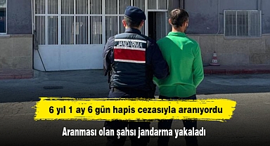 6 yıl 1 ay 6 gün hapis cezasıyla aranıyordu: Aranması olan şahsı jandarma yakaladı