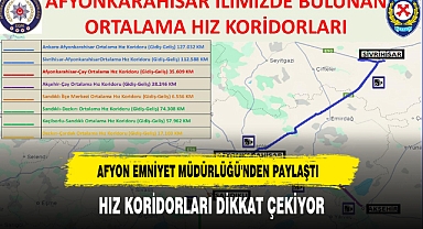 Afyon Emniyet Müdürlüğü'nden Paylaştı Hız Koridorları Dikkat Çekiyor