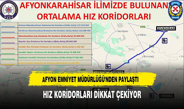 Afyon Emniyet Müdürlüğü'nden Paylaştı Hız Koridorları Dikkat Çekiyor