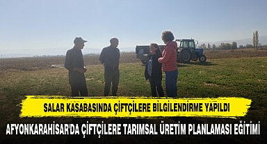 Afyonkarahisar'da Çiftçilere Tarımsal Üretim Planlaması Eğitimi