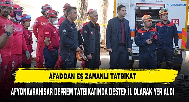 Afyonkarahisar Deprem Tatbikatında Destek İl Olarak Yer Aldı