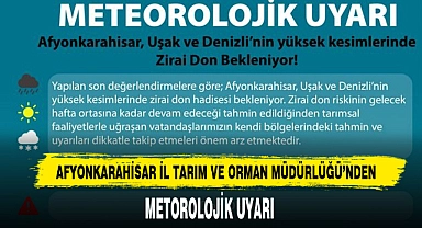 AFYONKARAHİSAR İL TARIM VE ORMAN MÜDÜRLÜĞÜ’NDEN METOROLOJİK UYARI