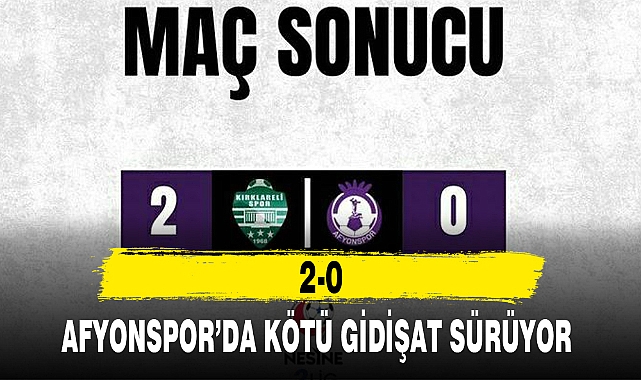 AFYONSPOR'DA KÖTÜ GİDİŞAT SÜRÜYOR