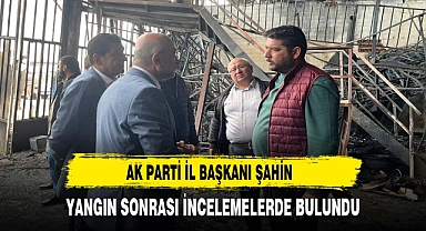 AK PARTİ İL BAŞKANI ŞAHİN YANGIN SONRASI İNCELEMELERDE BULUNDU