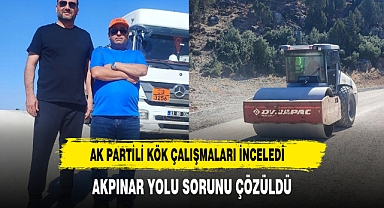 AK Partili Kök Çalışmaları İnceledi Akpınar Yolu Sorunu Çözüldü