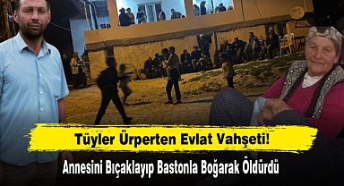 Annesini Bıçaklayıp Bastonla Boğarak Öldürdü