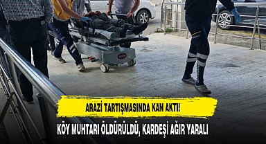 ARAZİ TARTIŞMASINDA KAN AKTI: KÖY MUHTARI ÖLDÜRÜLDÜ, KARDEŞİ AĞIR YARALI