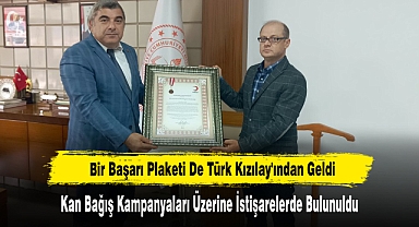 Bir Başarı Plaketi De Türk Kızılay'ından Geldi
