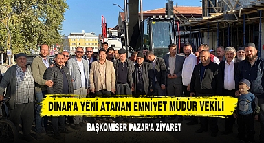 Dinar'a Yeni Atanan Emniyet Müdür Vekili Başkomiser Pazar'a Ziyaret