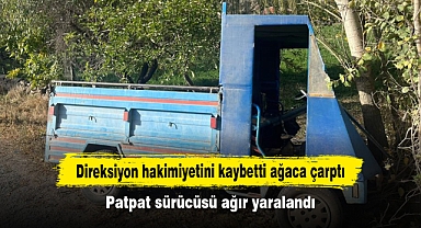Direksiyon hakimiyetini kaybetti ağaca çarptı: Patpat sürücüsü ağır yaralandı