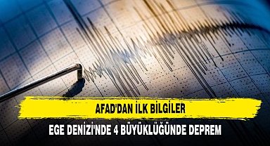 EGE DENİZİ'NDE 4 BÜYÜKLÜĞÜNDE DEPREM