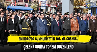 Emirdağ’da Cumhuriyet’in 101. Yıl Coşkusu Çelenk Sunma Töreni